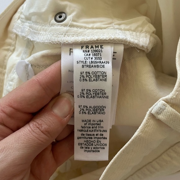 FRAME Two Tone White & Blue Le Bridgette High Waisted Short Women’s Size 25 NWT - Picture 12 of 16